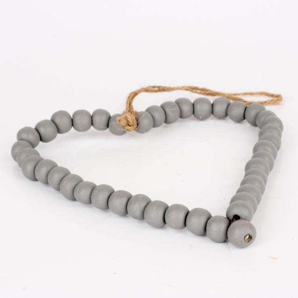 Závesná dekorácia srdce šedej 13cm