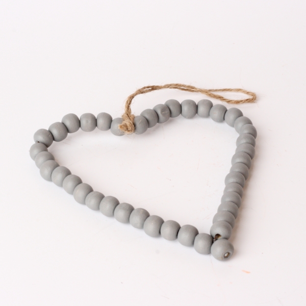 Závesná dekorácia srdce šedej 13cm