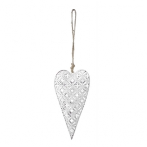 Závesná dekorácia srdce vyrezávané 14x7cm