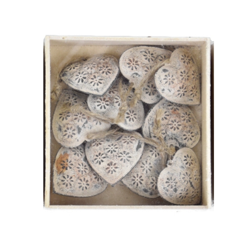 Závesná dekorácia srdiečka 10ks 