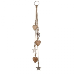 Závesná dekorácia srdiečka s korálkami