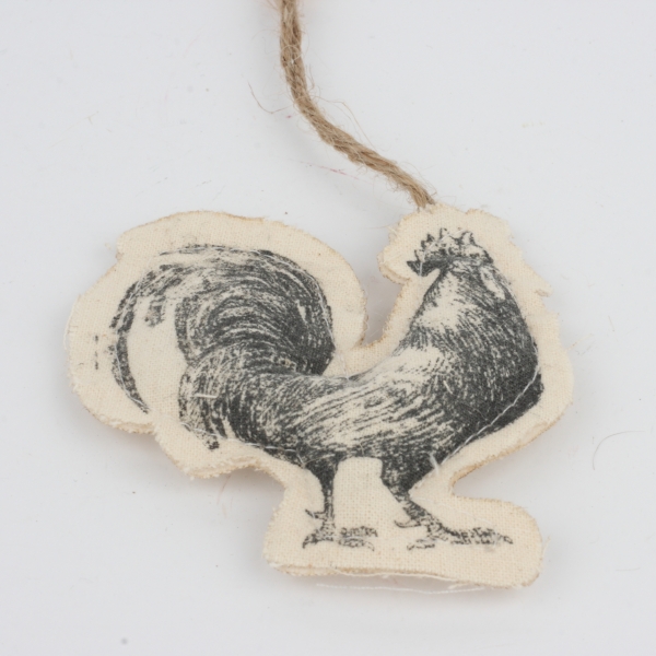 Závesná dekorácia textilná kohút 6x8cm