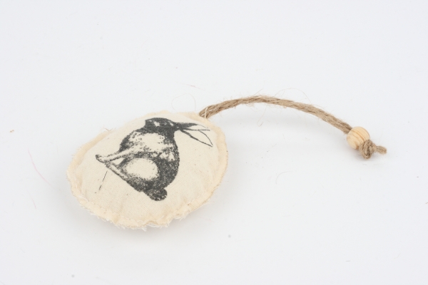 Závesná dekorácia textilná vajcia 6x8cm