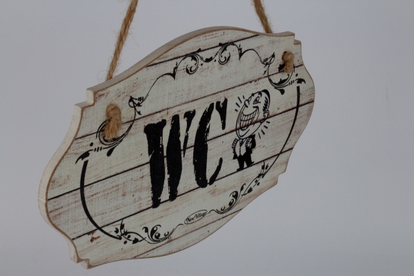 Závesná drevená ceduľa na dvere WC muži 9,5x6cm