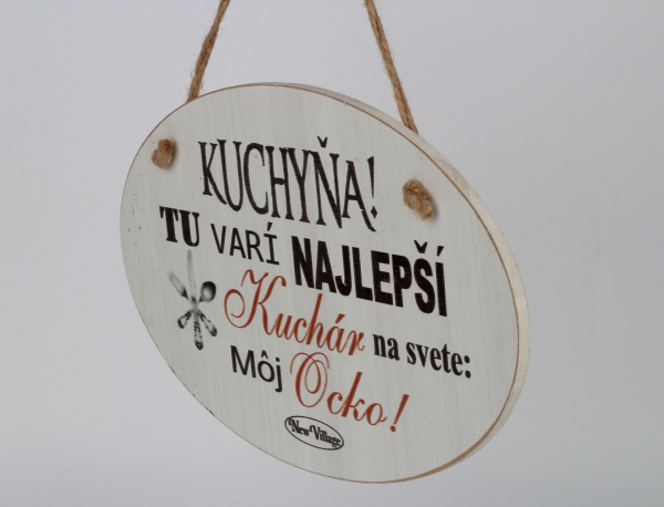 Závesná drevená cedule Najlepší kuchár 29x18cm