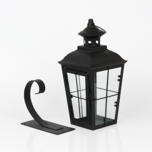 Závesná kovová lampáš na konzolke 27x12x12cm