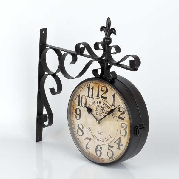 Závesné hodiny obojstranné Old town