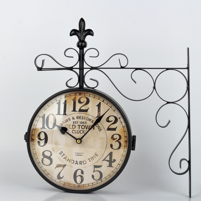 Závesné hodiny obojstranné Old town
