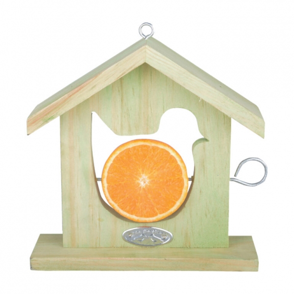 Závesné krmítko pre vtáčiky s vyrezaným otvorom