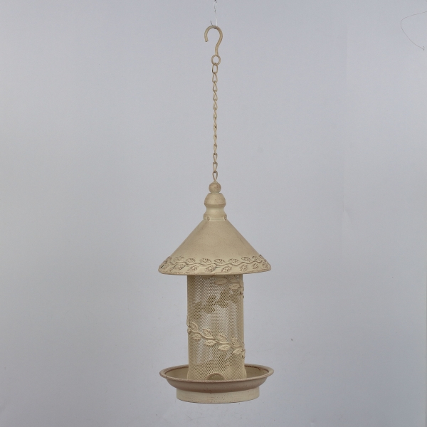 Závesné kŕmidlo pre vtáky biele16x16x52cm