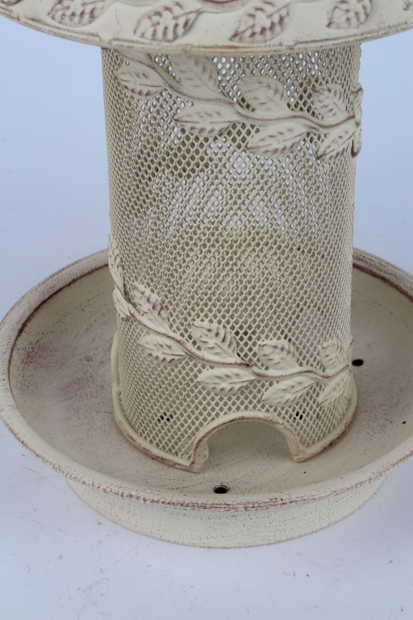 Závesné kŕmidlo pre vtáky biele16x16x52cm