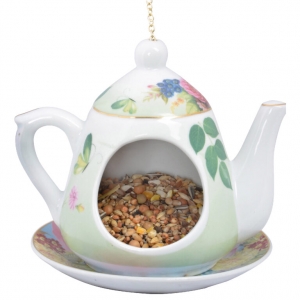 Závesné krmítko pre vtáky konvička zelená