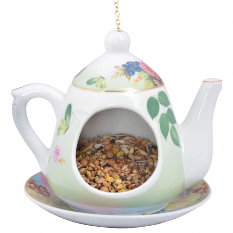 Závesné krmítko pre vtáky konvička zelená