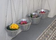 Závesné kvetináče kovové (set 4ks) pr. 15-24cm