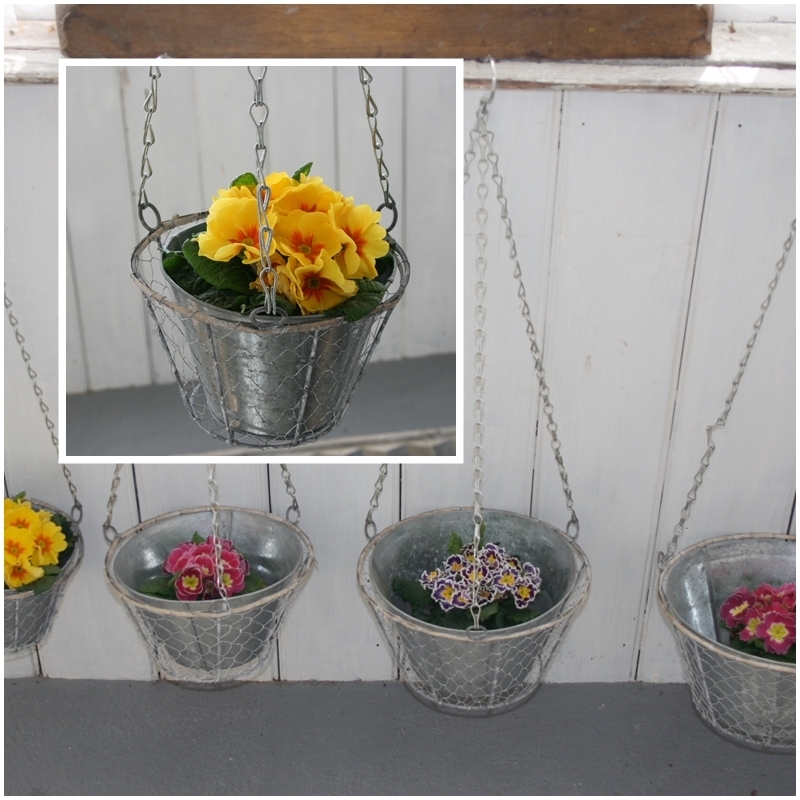 Závesné kvetináče kovové (set 4ks) pr. 15-24cm