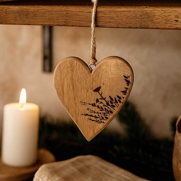 Závesné srdce mango 15 x 15 x 2 cm