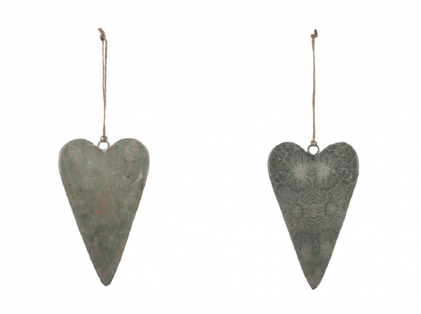 Závesné srdce s motívom kvetín 12,2x7,5x1cm