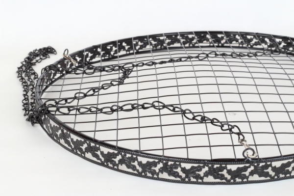 Závesný kruh na dekorácie kovový čierny 48cm