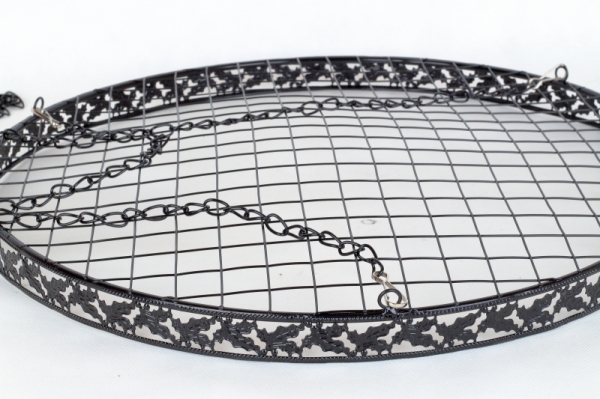 Závesný kruh na dekorácie kovový čierny 48cm