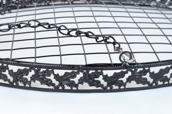 Závesný kruh na dekorácie kovový čierny 48cm