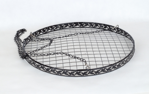 Závesný kruh na dekorácie kovový čierny 48cm