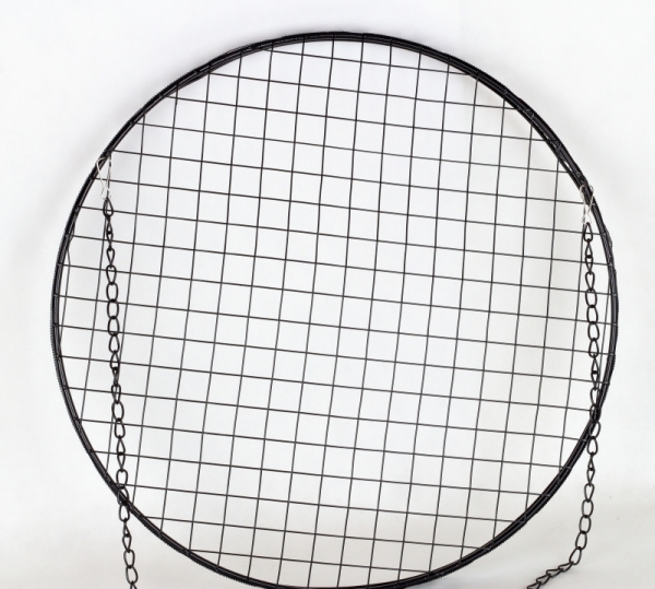 Závesný kruh na dekorácie kovový čierny 48cm