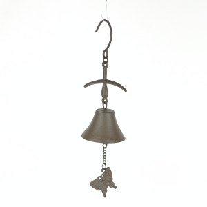 Závesný zvonček liatinový motýlik