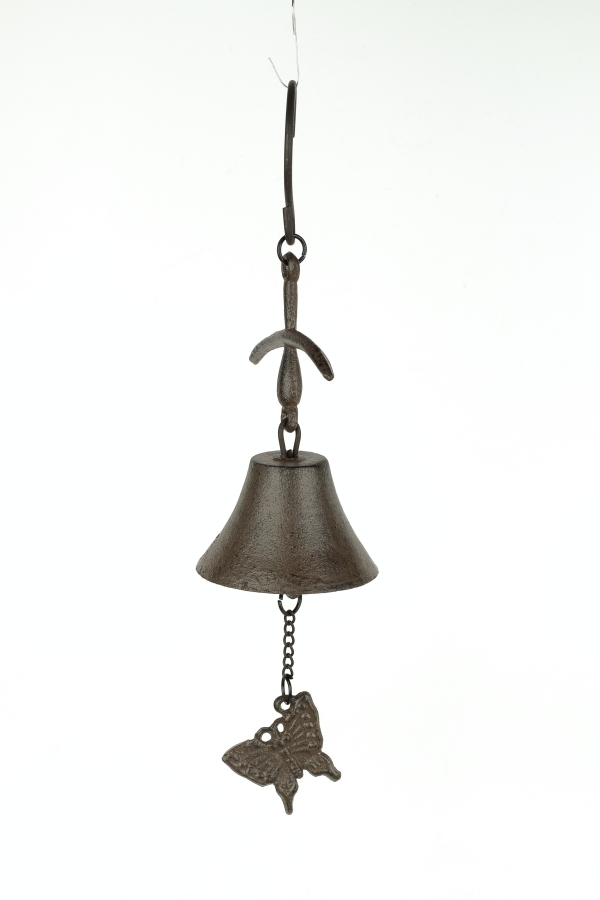 Závesný zvonček liatinový motýlik