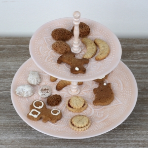 Zdobený etažér 2 poschodia 26cm