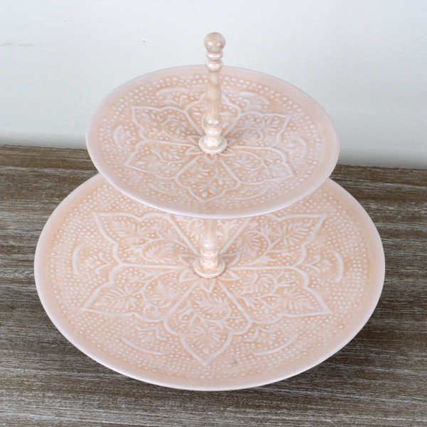 Zdobený etažér 2 poschodia 26cm