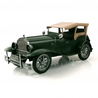 Zelené autíčko s drôtenými kolesami 29x13x14cm