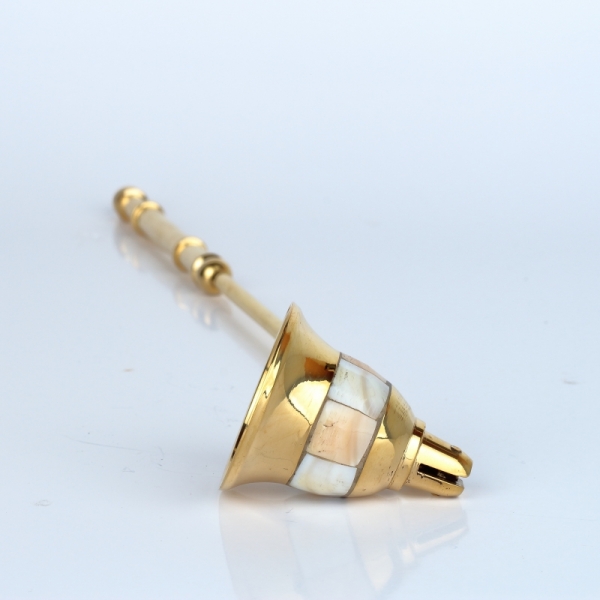 Zhášadlo na sviečku zlaté s perleťou 28cm