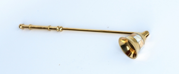 Zhášadlo na sviečku zlaté s perleťou 28cm