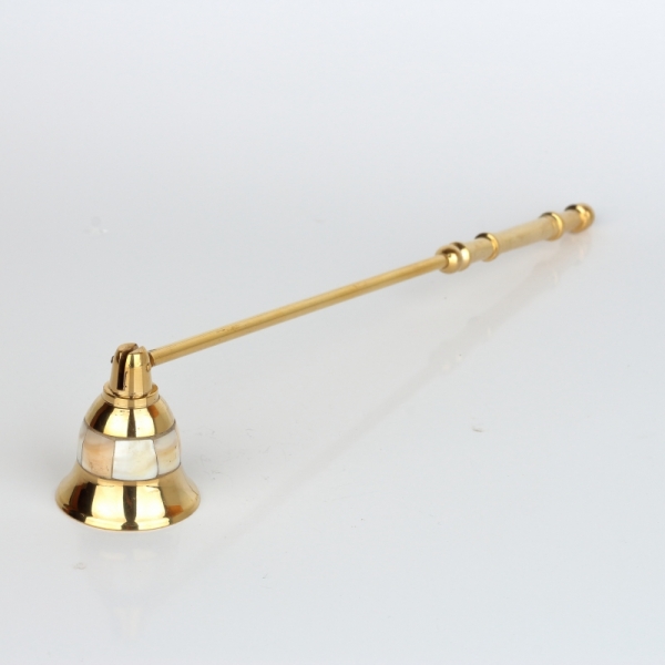 Zhášadlo na sviečku zlaté s perleťou 28cm