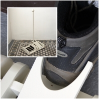 Obuvák s čističom biely