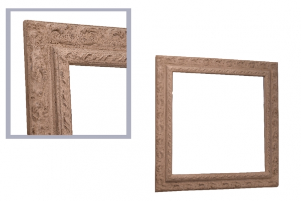 Zrkadlo biele s ozdobným rámom 61x61cm