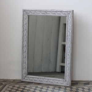 Zrkadlo do kúpeľne šedej s patinou 66x48cm