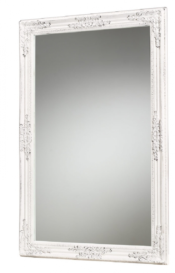 Zrkadlo drevené staro biela 60x90cm