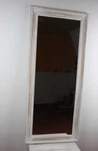 Zrkadlo s bielym rámom a zdobenými rohmi 70x160cm