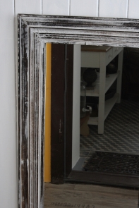 Zrkadlo s dreveným rámom šedej s patinou 50x115cm 