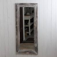 Zrkadlo s dreveným rámom šedej s patinou 50x115cm 