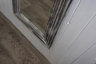 Zrkadlo s dreveným rámom šedej s patinou 50x115cm 