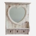 Zrkadlo s poličkou srdce 61cm