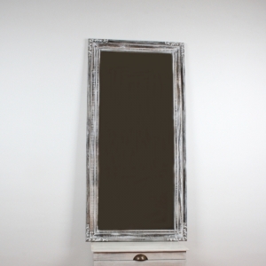 Zrkadlo s šedým rámom a zdobenými rohmi 70x160cm