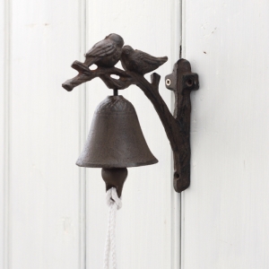 Zvonček na konzolke s vtáčikmi 13x16cm