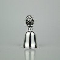 Zvonček s anjelikom postriebrený 5 cm