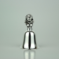 Zvonček s anjelikom postriebrený 5 cm