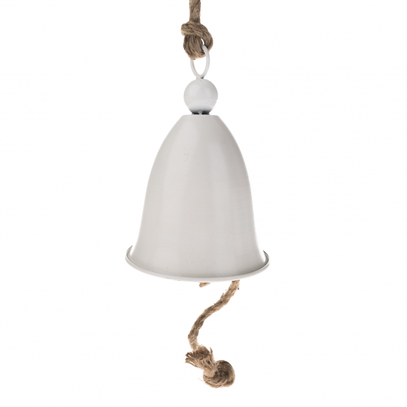 Zvonček na zavesenie biely 15x21cm