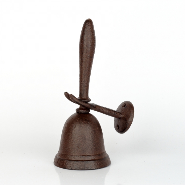 Zvonček na stenu liatina 23cm