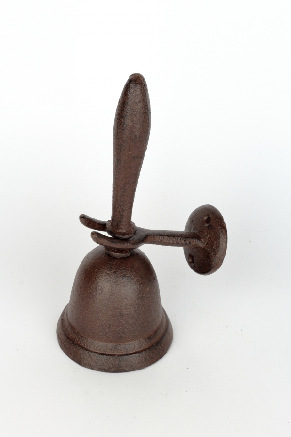 Zvonček na stenu liatina 23cm
